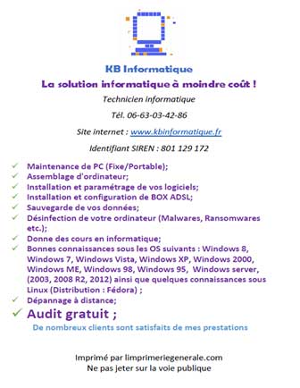 Image de publicité pour kb informatique